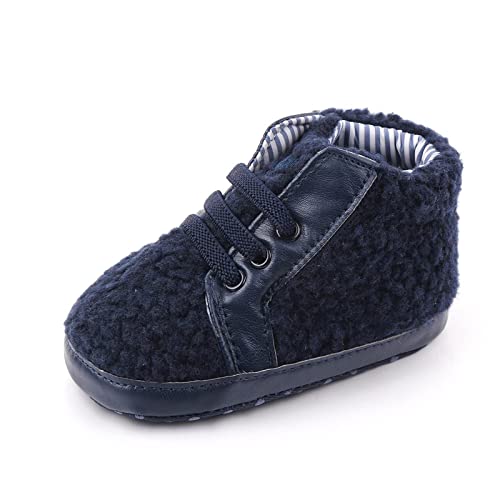 Baby Schuhe Monate Kleinkind Jungen Mädchen Frühling Und Herbst Sportschuhe Baby Neugeborenen Niedlichen Plüsch Warme Casual Wanderschuhe Babyschuhe Schuhe (Blue, 22 Infant) von UnoSheng