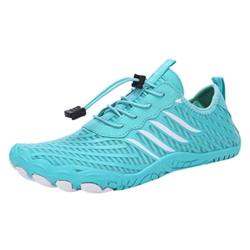 BarfußSchuhe Herren Damen Weiß Sommer Leichte Aquaschuhe Bequem Atmungsaktiv Surfschuhe FüR MäNner Mode LäSsige Sommerschuhe Zehenschuhe Bequem Outdoor-Walking-Shoes Strandschuhe von UnoSheng