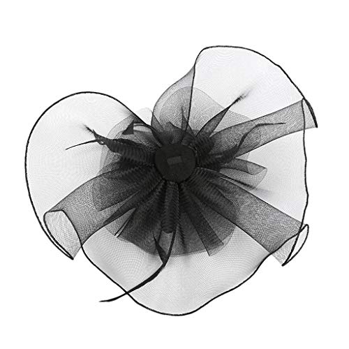 Basketball 10 Fasching hat Flower Feather Meshed Tea Party Haarband für Frauen Fußbälle (Black, One Size) von UnoSheng