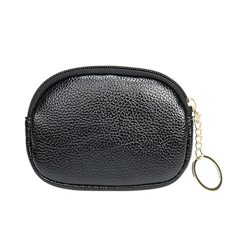 Geldbörsen Damen Blau Mode Frauen Kunstleder Einfarbig Reißverschluss Schlüsseltasche Umschlag Tasche Handtasche Wechselgeldbörse Brieftasche Damen Klein Vintage (Black, One Size) von UnoSheng