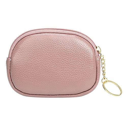 Geldbörsen Damen Blau Mode Frauen Kunstleder Einfarbig Reißverschluss Schlüsseltasche Umschlag Tasche Handtasche Wechselgeldbörse Brieftasche Damen Klein Vintage (Pink, One Size) von UnoSheng