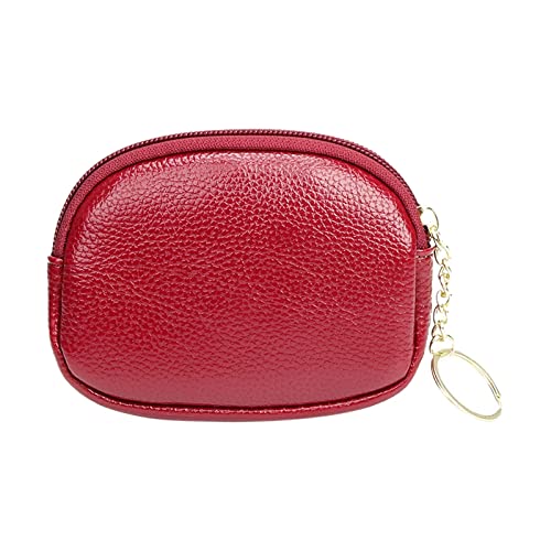 Geldbörsen Damen Blau Mode Frauen Kunstleder Einfarbig Reißverschluss Schlüsseltasche Umschlag Tasche Handtasche Wechselgeldbörse Brieftasche Damen Klein Vintage (Red, One Size) von UnoSheng