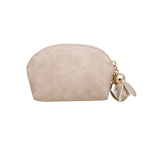 Geldbörsen Damen Groß Viele Reißverschluss Handtasche Ledertasche Clutch Frauen kleine Minitasche Geldbörse Halter Reißverschluss Damen Geldbörsen Groß (Beige, One Size) von UnoSheng