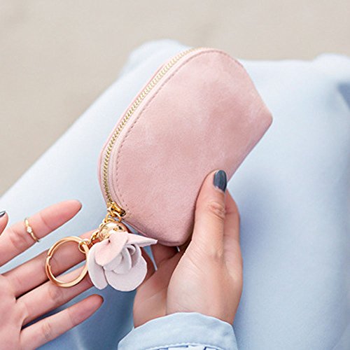 Geldbörsen Damen Groß Viele Reißverschluss Handtasche Ledertasche Clutch Frauen kleine Minitasche Geldbörse Halter Reißverschluss Damen Geldbörsen Groß (Pink, One Size) von UnoSheng