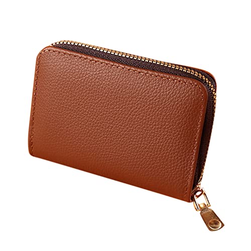 Herren Brieftasche Groß Frauen Mini tragbare Kartenaufbewahrungstasche Kartenhalter Schlüsselaufbewahrungstasche Geldbeutel Hülle Mate 20 Pro Brieftasche (Brown, One Size) von UnoSheng