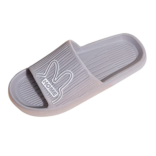 Herren Hausschuhe Flip Flop niedliche Kaninchen Indoor Schlafzimmer Frühling Damen Schuhe Unisex Liebhaber Flache Schuhe Herren Schuhe Wasserdicht (Grey, 40) von UnoSheng