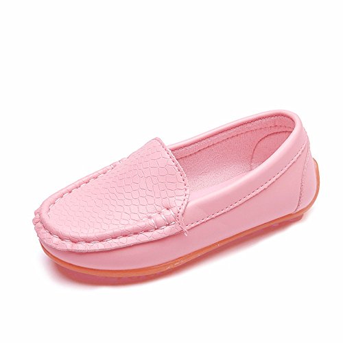 Kinder Mokassins Bootsschuhe, MäDchen Weiches Leder Loafer Jungen Flache Halbschuhe Rutschfest Ballerinas Leichte Bohnen Schuhe Kinder Freizeitschuhe Barfussschuhe Kinder Lauflernschuhe Kinderschuhe von UnoSheng