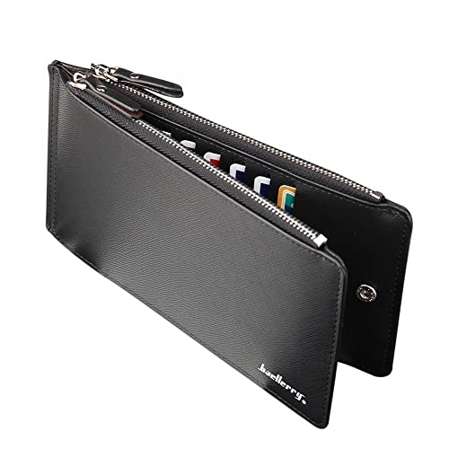 Kleine Geldbörsen Herren Leas Business Billfold-Handtasche für Männer Geldbörse mit Long Card Geldbörse Damen Geldbörsen Groß Rose (Black, One Size) von UnoSheng