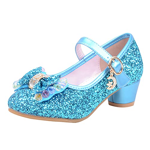 Prinzessin Schuhe MäDchen Glitzer Pumps, Kinder StöCkelschuhe MäDchen Pailletten Prinzessin-Schuhe Cosplay Schuhe Partys Hochzeiten Klett Sandalen Elegante MäDchen Schuhe Mit Absatz Halloween von UnoSheng