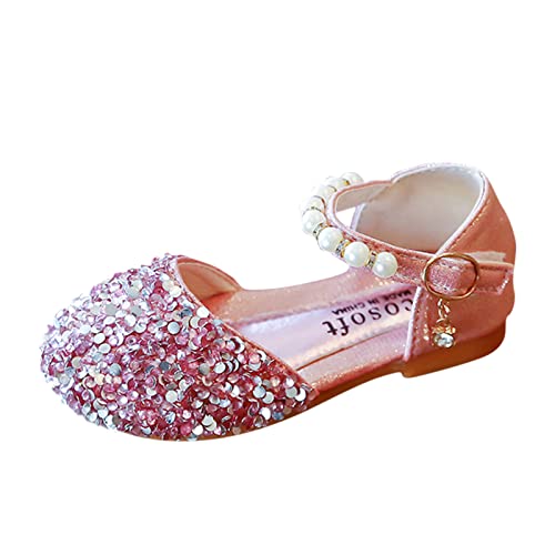 Schuhe Für Mädchen Mädchen Schuhe Sandalen Kinder Single Baby Crystal Bowknot Bling Infant Pearl Princess Babyschuhe Badeschuhe 21 (Pink, 24 Toddler) von UnoSheng