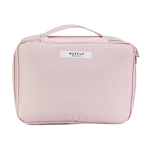 Taschen Damen Billig Tragbare Reise-Make-up-Aufbewahrungstasche Multifunktions-wasserdichter Kosmetik-Organisator-Make-up-Pinsel-Zug-Kasten mit innerer Tasche für Frauen-Mädchen Angebote (D, One Size) von UnoSheng