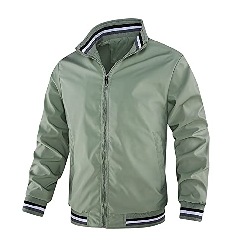 Übergangsjackee Herren Baseball Blouson - Bomberjacke Herren Sommer Dünn Sweatjacke Stehkragen Freizeitjacke Leichte Bomber Jacke Full Zip Übergangsmantel College Jacke Outdoorjacke Trainingsjacke von UnoSheng