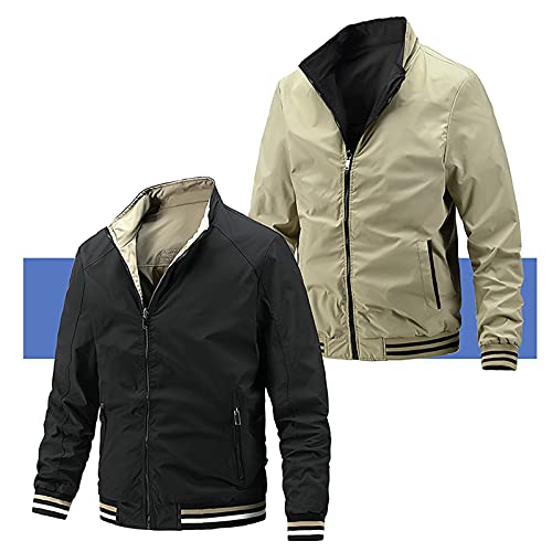 UnoSheng Bomberjacke Herren Schwarz Weiß - Übergangsjackee Herren Wendejacke Leichte Stehkragen Blouson jacken Zip Up Freizeitjacke Übergangsmantel Regular Fit Sportswear Freizeitjacke Outdoorjacke UnoSheng Bomberjacke Herren Schwarz Weiß - Übergangsjackee Herren Wendejacke Leichte Stehkragen Blouson jacken Zip Up Freizeitjacke Übergangsmantel Regular Fit Sportswear Freizeitjacke Outdoorjacke von UnoSheng