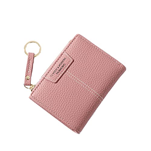 UnoSheng Brieftasche Für Reisepass Damen Damen kleine modische frische und Multi-Karten-ID-Tasche Damen süße Geldbörse Geldbörsen Herren Vintage (Pink, One Size) von UnoSheng