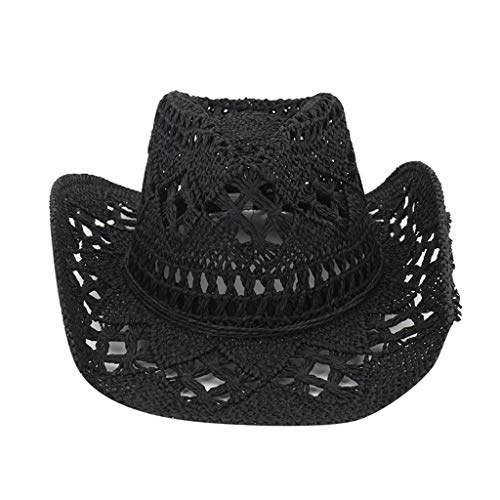 UnoSheng Cap Mit Ventilator Fashion-Lady Faltbare Freizeitmütze Breite Sun Strohhut für Frauen und Männer Super Cap (Black, One Size) von UnoSheng