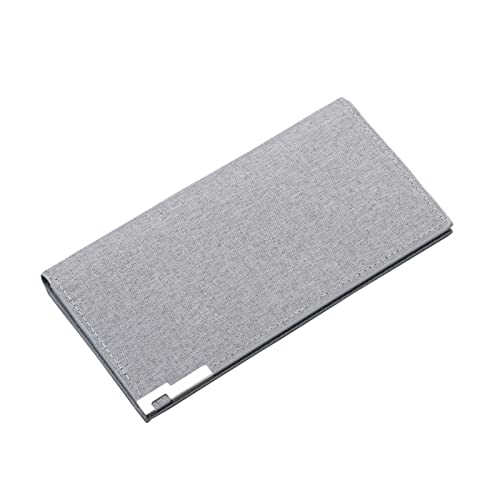 UnoSheng Geldbörsen Damen Neu Fashion ID Long Wallet Hasp Canvas Solid Color Men Open Purse Multiple Card Slots Clutch Bag Geldbörsen Damen Viele Kartenfächer (Grey, One Size) von UnoSheng