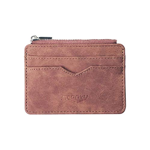 UnoSheng Geldbörsen Für Jugendliche Taschen Multi-Card Geldbörse Klein Brieftasche Rot (Brown, One Size) von UnoSheng