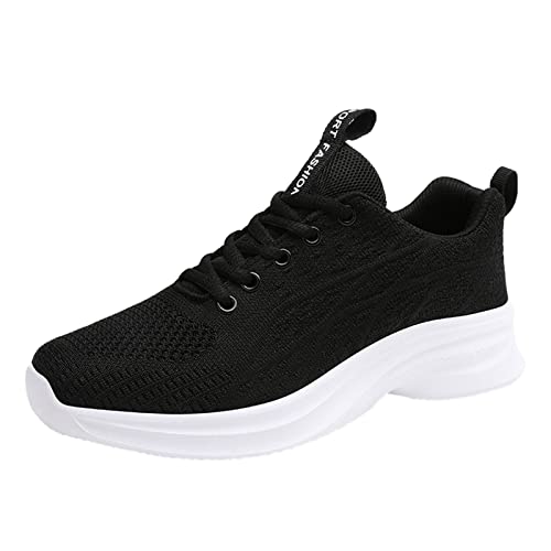 UnoSheng Hallux Valgus Schuhe Damen Elegant Turnschuhe Atmungsaktive Damenschuhe Bequeme Mode Weiche SoleMesh Lässige Spitze Damenturnschuhe Damenschuhe Keilabsatz 40 (Black, 41) von UnoSheng