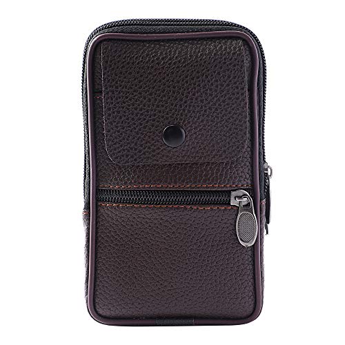 UnoSheng Herren Brieftasche Echtleder Messenger-Handtasche Taschen Herren Münzbeutel Taschen Farbe Vintage-Brieftasche Damen Brieftasche (Coffee, One Size) von UnoSheng