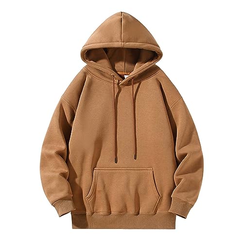 UnoSheng Kapuzenpullover MäNner Oversize Hoodie Khaki，Sweatshirt Herren Mit Kapuze DüNn，Herbstjacke Mit Taschen Freizeitjacke Y2k Mode Sporthemd Leicht üBergangsjacke Herbst Locker College Jacke von UnoSheng