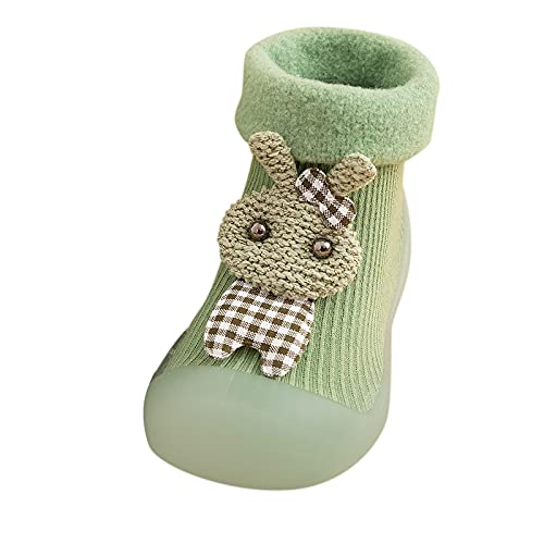 UnoSheng Mädchen Schuhe 27 Kinder Kleinkind Baby Jungen Mädchen Solide Warm Stricken Weiche Sohle Gummischuhe Socken Pantoffel Strumpf Wasserschuhe Kinder 25 (Green, 26-27) von UnoSheng