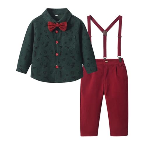 Outfit Hochzeit Junge Kleinkind Jungen Weihnachtsanzug Langarm T-Shirt Tops Hosen Kind Kinder Gentleman Outfits Neugeborenen Baby Set (B, 4-5 Years) von UnoSheng