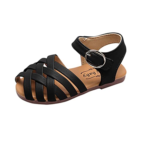UnoSheng Schlappen Kinder 34 Sandals Beach Open-Toed Soft-Soled Kinder Kinder Schuhe, mit rutschfesten Mädchen Mädchen Schuhe Sandalen 44 (Black, 22.5 Toddler) von UnoSheng