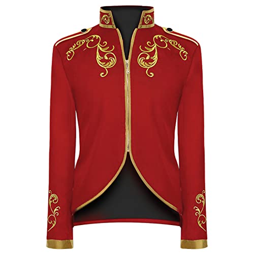 UnoSheng Smoking Herren Prinz KostüM Blazer - Frack Mantel Männer Gothic Steampunk Gehrock Festlich Anzug Mittelalter Viktorianischen Retro Jacke Hallowee Karneval Fasching KostüMe Cosplay KostüM von UnoSheng