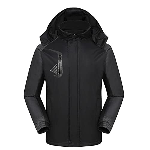 UnoSheng Softshelljacke Unisex Wasserdicht Atmungsaktiv Skijacke Herren Softshell Gelb Outdoorjacke Winddicht Wasserabweisende Windbreaker Modischer LäSsig Schneeanzug Mit Kaputze von UnoSheng