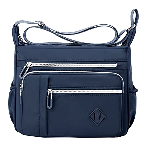 UnoSheng Sportleggins Mit Taschen Damen Damen Schulter Handtasche Geräumig Mehrere Taschen Tasche Damen Crossbody Geldbörse Mode Tragetasche Top Satchel Taktische Hüfttasche (Dark Blue, One Size) von UnoSheng