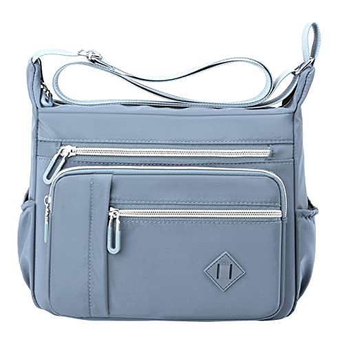 UnoSheng Sportleggins Mit Taschen Damen Damen Schulter Handtasche Geräumig Mehrere Taschen Tasche Damen Crossbody Geldbörse Mode Tragetasche Top Satchel Taktische Hüfttasche (Sky Blue, One Size) von UnoSheng