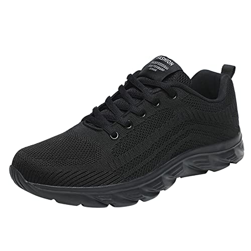 UnoSheng Sportschuhe Herren Atmungsaktiv - Sneaker Herren Schwarz Leichtgewichts Turnschuhe Laufschuhe Bequeme Luftpolster Walkingschuhe Tennisschuhe Joggingschuhe Schnürschuhe Straßenlaufschuhe von UnoSheng