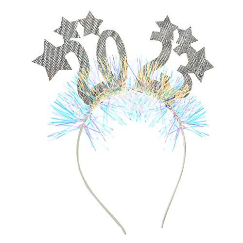 Unomor 2st 2023 Latte-stirnband Frohes Neues Jahr Haarband Pom Pom Headbopper 2023 Kopfschmuck 2023 Stirnband Neujahrs-kopfhörer 2023 Kopfbedeckung Fräulein Zubehör Filzstoff Mode von Unomor