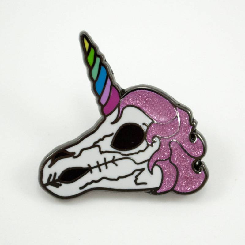 Einhorn Pin Totenkopf Emaille von UnoriginalPins