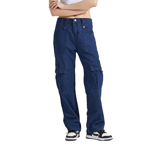Unotobe Baggy Jeans für Damen Cargo Hose Herren Y2K Fallschirmhose mit Taschen von Unotobe