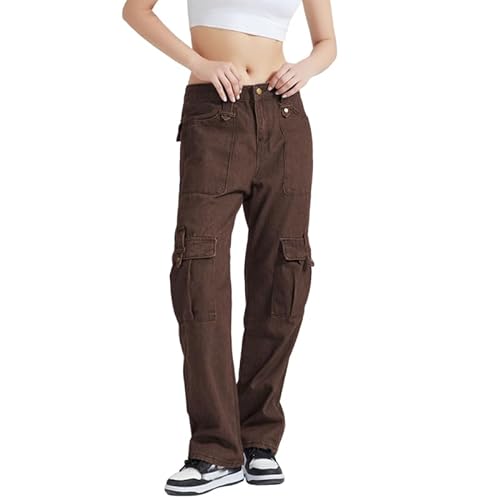 Unotobe Jeans für Damen Baggy Cargo Hose Herren Y2K Fallschirmhose mit Taschen von Unotobe