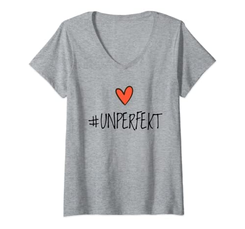 Damen Hashtag UNPERFEKT Nicht perfekt Geschenk Unperfekt Damen T-Shirt mit V-Ausschnitt von Unperfekt - Nicht immer perfekt