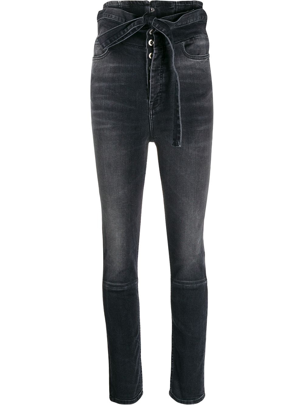 UNRAVEL PROJECT Taillenhohe Skinny-Jeans - Schwarz von UNRAVEL PROJECT