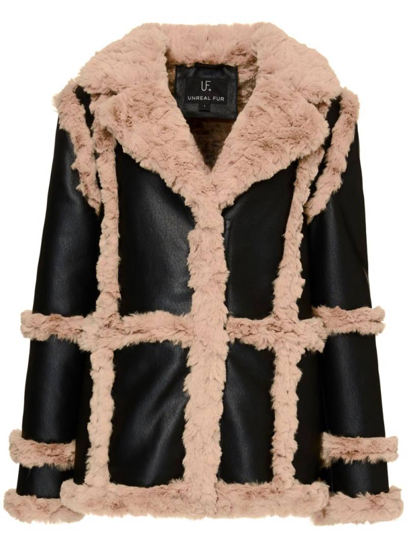 Unreal Fur Gate Keeper Jacke in Lederoptik - Schwarz von Unreal Fur