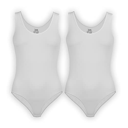 UnsichtBra 2er Set Body Damen Weiß | Komfortträger Damenbodys | Wohlfühl Body Damen Unterwäsche Weiss (2 x Weiss, M-L) von UnsichtBra