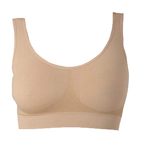 UnsichtBra Bustier Damen BH ohne Buegel | Wohlfühl Bustiers Top | Bügelloser Soft Bra | Schlaf Still Sport Bralette in vielen Farben (wellbra_sngl)(XL, Beige) von UnsichtBra