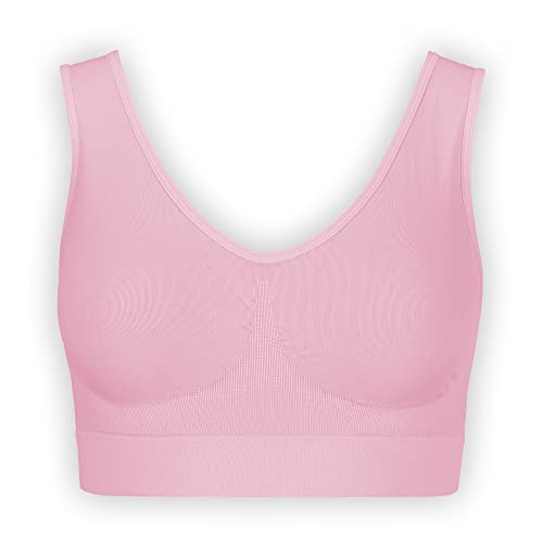 UnsichtBra Bustier Damen BH ohne Buegel | Wohlfühl Bustiers Top | Bügelloser Soft Bra | Schlaf Still Sport Bralette in vielen Farben (wellbra_sngl)(XL, Rosa) von UnsichtBra