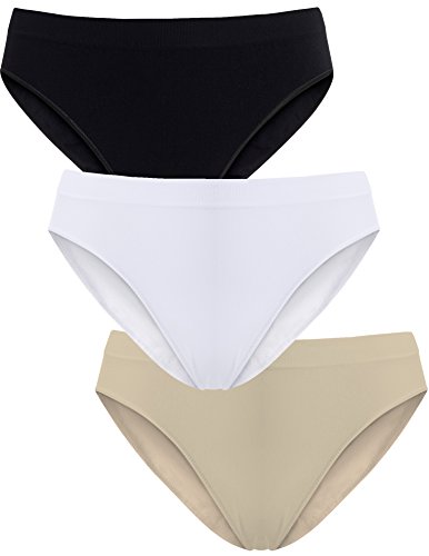 UnsichtBra Damen Unterwäsche Microfaser Slips im Mehrpack - Frauen Unterwäsche | 3-er Set - Wohlfühl - Unterhosen Damen (Schwarz,Weiss,Beige, M-L) von UnsichtBra