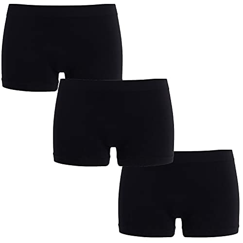 UnsichtBra Damen Panties Mehrpack - Frauen Unterwäsche | Damenunterwäsche - Damen Panty im 3-er Set | Wohlfühl Pantys | Damen Boxershorts (3 x Schwarz, XL) von UnsichtBra