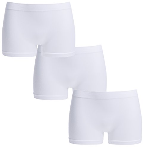 UnsichtBra Damen Panties Mehrpack - Frauen Unterwäsche | Damenunterwäsche - Damen Panty im 3-er Set | Wohlfühl Pantys | Damen Boxershorts (3 x Weiss, 2XL) von UnsichtBra