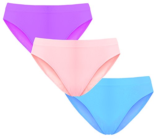 UnsichtBra Damen Unterwäsche Microfaser Slips im Mehrpack - Frauen Unterwäsche | 3-er Set - Wohlfühl - Unterhosen Damen (Rosa, Blau, Lila, M-L) von UnsichtBra