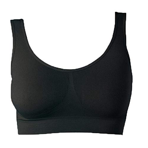 UnsichtBra Bustier Damen BH ohne Bügel | Seamless Soft Bra Bralette | Wohlfühl Bustiers Top | Schlaf BH, Still BH & Sport BH für Yoga | Mikrofaser, Atmungsaktiv, Bequem (wellbra_sngl)(XL, Schwarz) von UnsichtBra