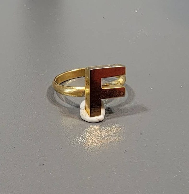 Initialring Buchstabe F Blockbuchstabe Siegelring Initialring Buchstabe F Blockbuchstabe Siegelring von UnsignedBeauties