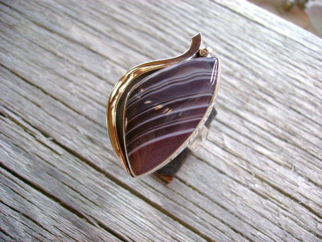 Auffälliger Botswana Achat Cocktail Ring - Größe 9 Auffälliger Botswana Achat Cocktail Ring - Größe 9 von UntamedStones
