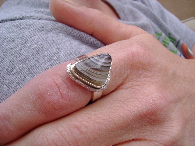 Botswanna Achat Ring in Sterling Silber - Größe 7, 25 Botswanna Achat Ring in Sterling Silber - Größe 7, 25 von UntamedStones